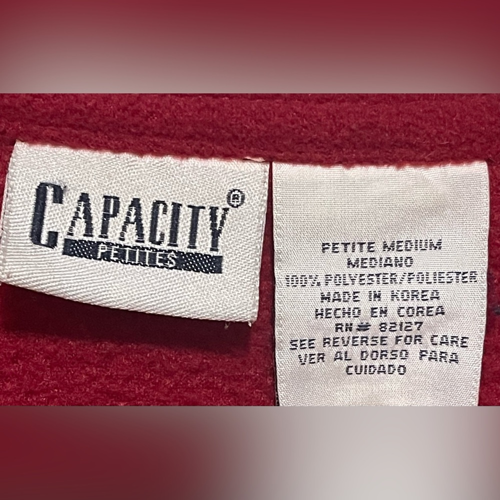 Vintage Red Christmas Cardigan with Embroidered Accents - Picture 4 of 4